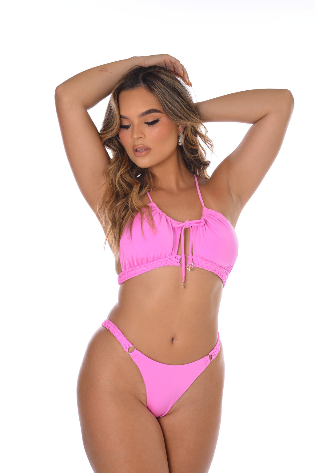 Bikini LIANA rosado de dos piezas, vista frontal