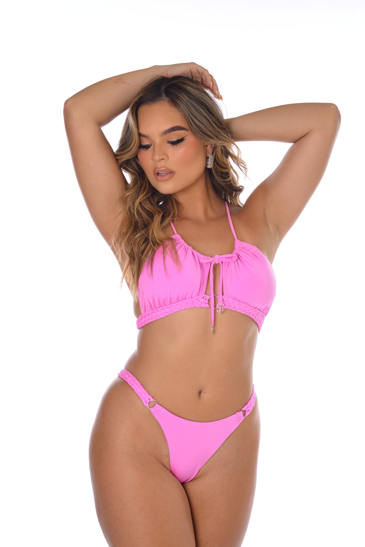 Bikini LIANA rosado de dos piezas, vista frontal